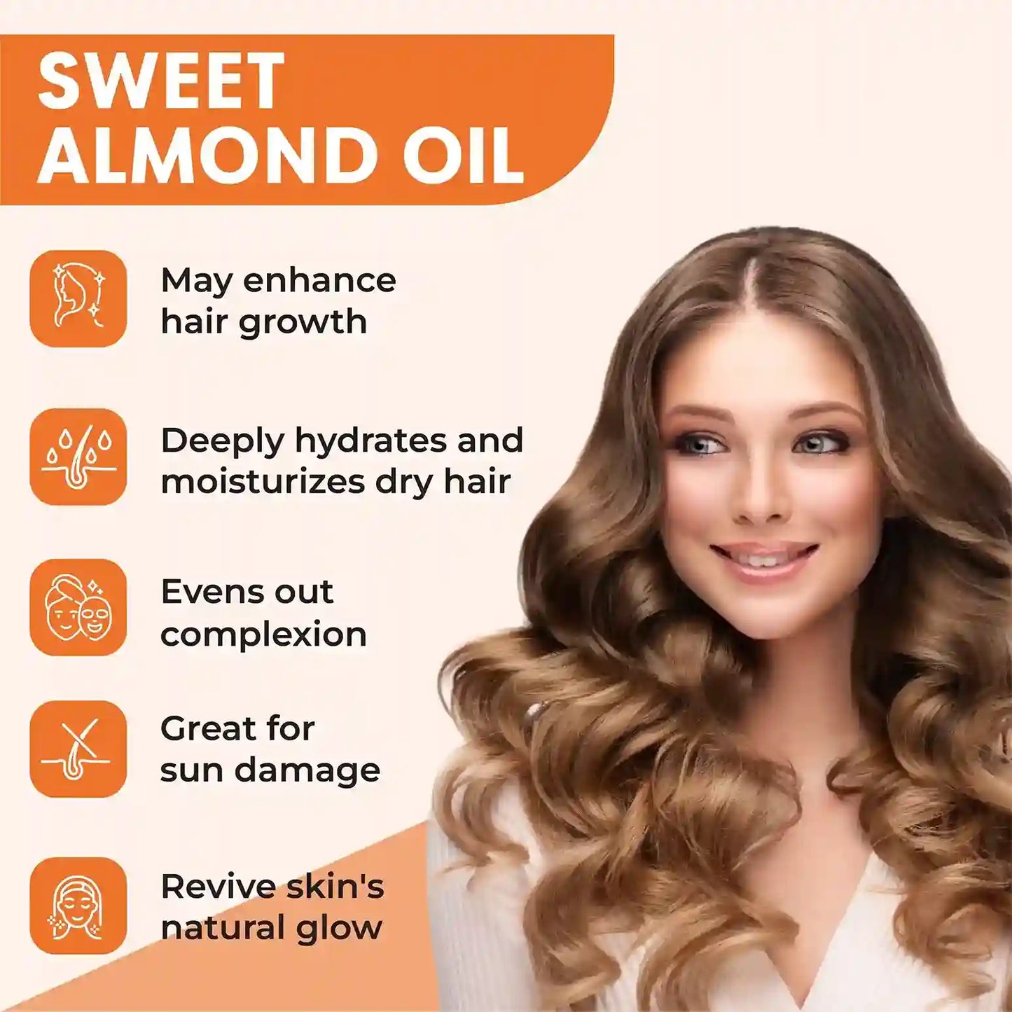 Aitnaturals Sweet Almond Oil 473ml for Hair Growth, Nail