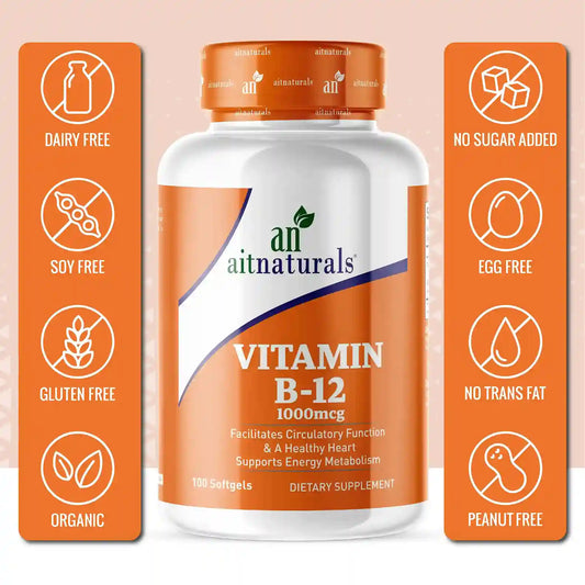 Aitnaturals Vitamin B12 (1000mcg)-100 Softgels