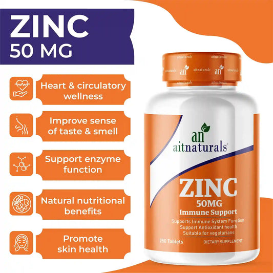 Aitnaturals Zinc Gluconate 50mg, Supports Wellness & Immune