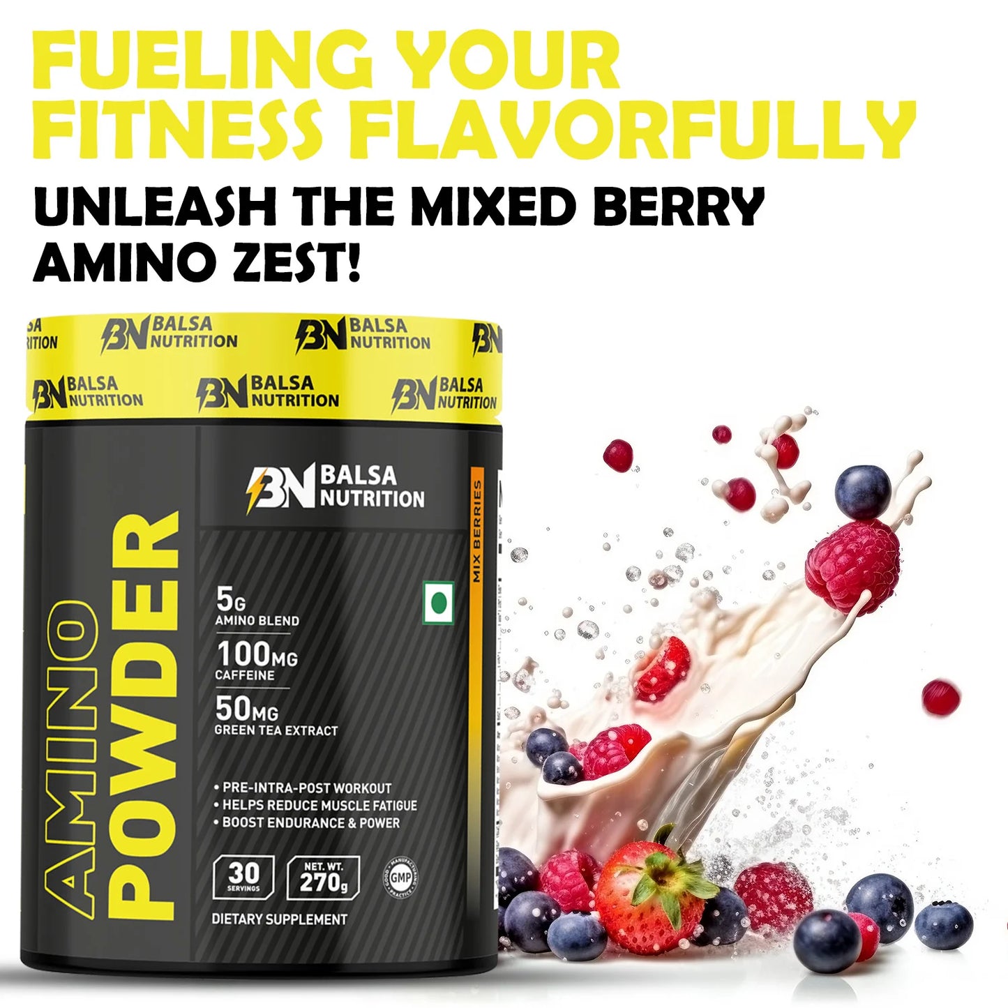 Balsa Nutrition Amino Energy - 270g, 30 Serving (Mixed Berry)