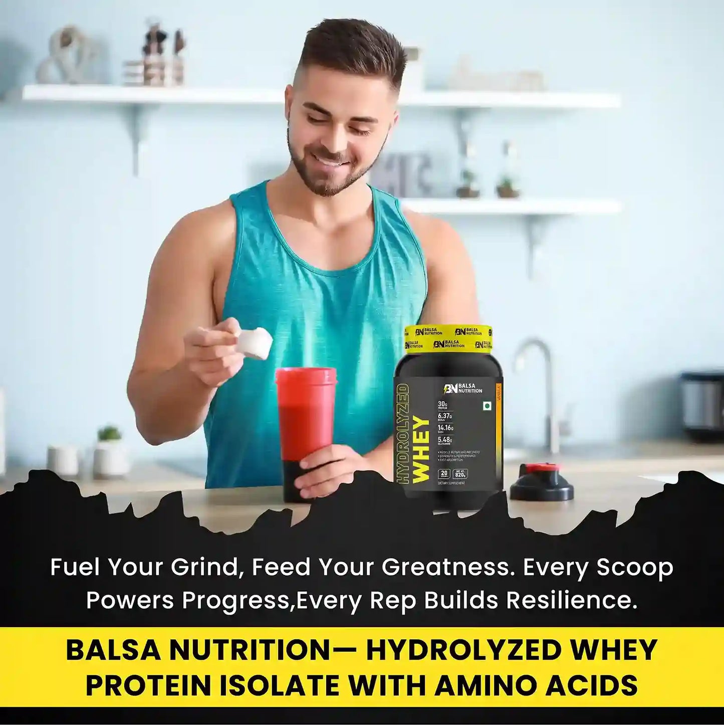 Balsa Nutrition Hydrolyzed Whey Protein Powder 820g Vanilla Flavor