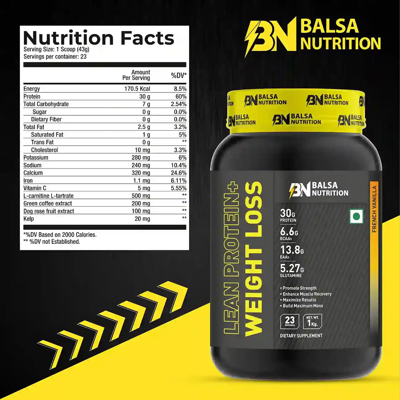 Lean Protein+Weight Loss 1Kg French Vanilla flavour