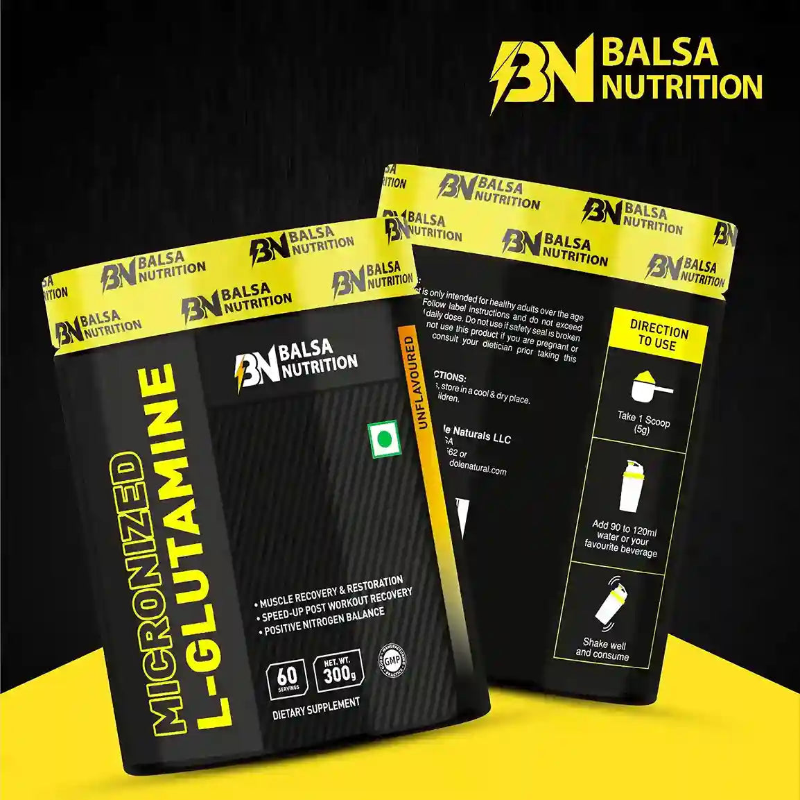 Balsa Nutrition Micronized L-Glutamine Unflavoured Powder- 300g