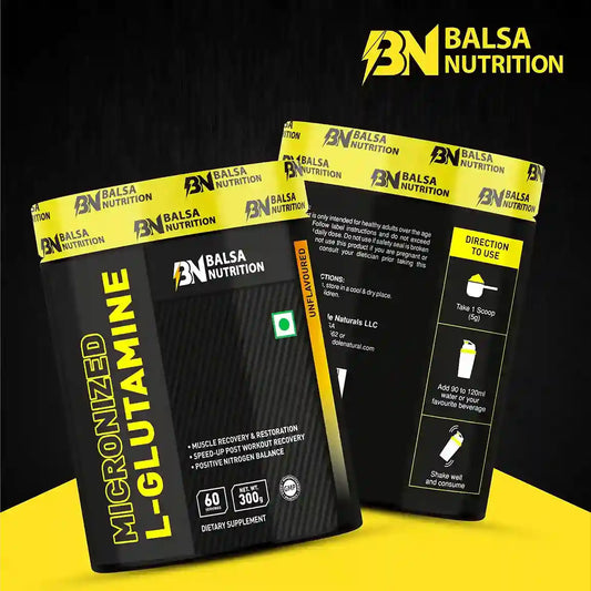 Balsa Nutrition Micronized L-Glutamine Unflavoured Powder- 300g