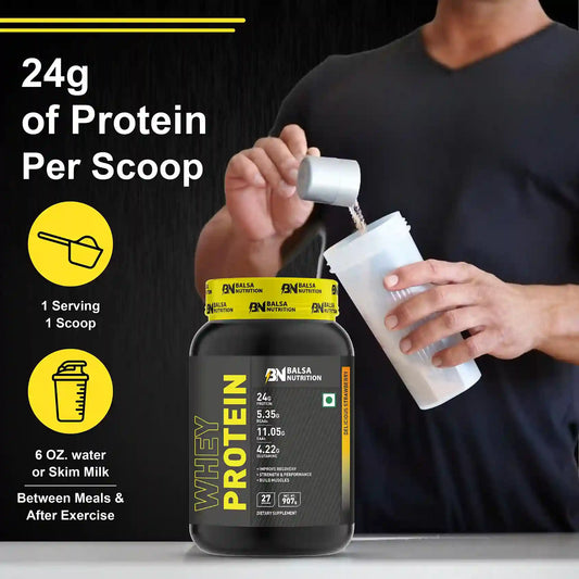 Balsa Nutrition Whey Protein Powder 907g Delicious Strawberry