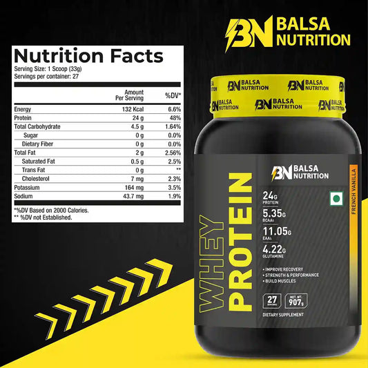 Balsa Nutrition Whey Protein Powder 907g , French Vanilla Flavour