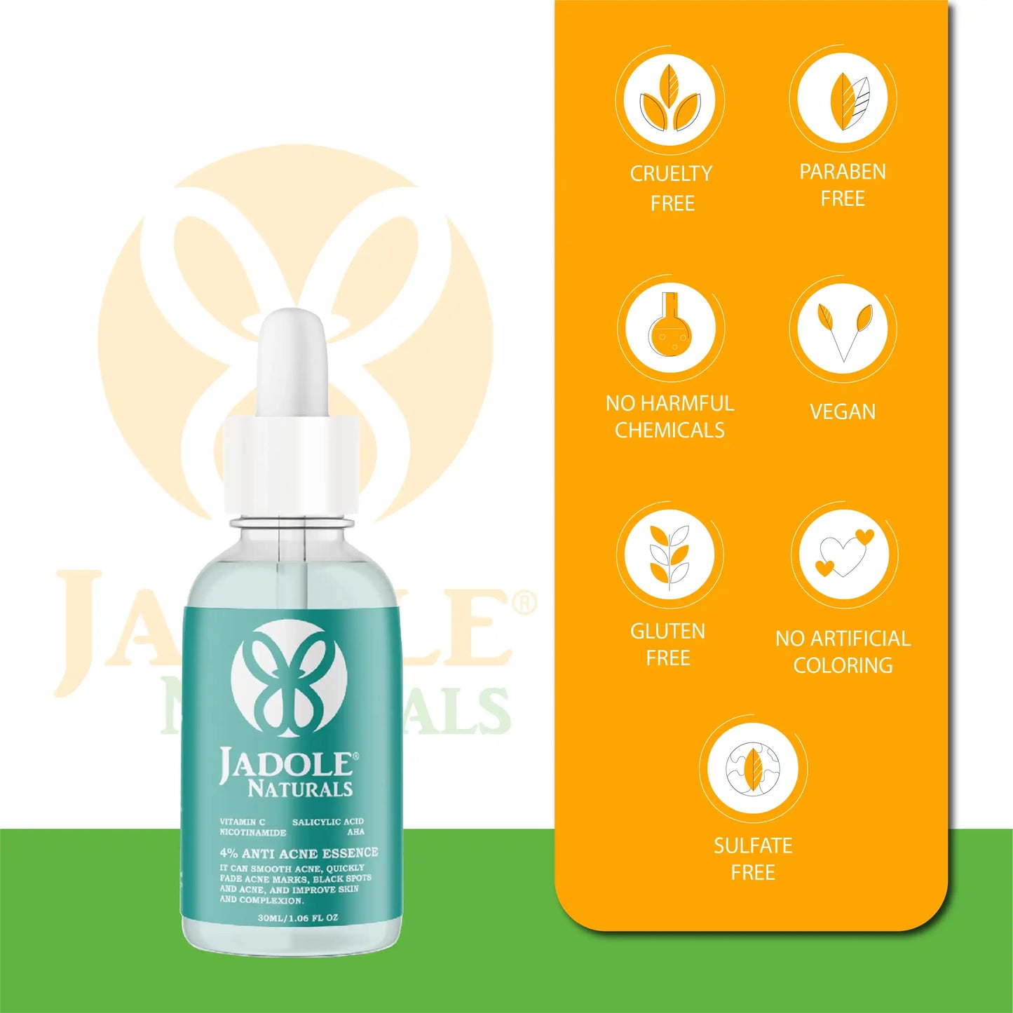 Jadole Naturals Anti Acne Essence Serum with Vitamin C, Salicylic Acid 30ml
