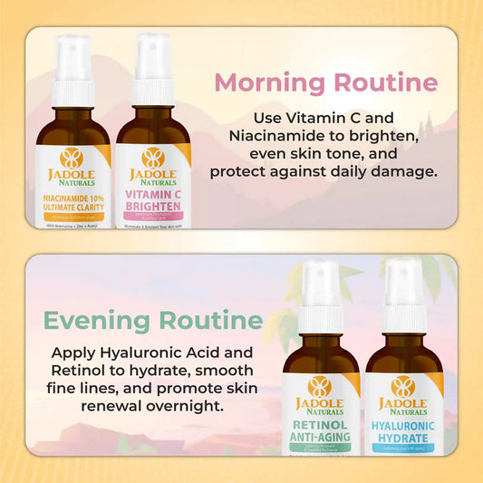 Quartet Anti Aging Serum Set with Vitamin C, Retinol , Hyaluronic Acid And Niacinamide 30ml for every bottle