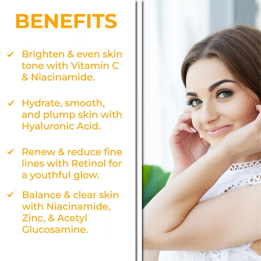 Quartet Anti Aging Serum Set with Vitamin C, Retinol , Hyaluronic Acid And Niacinamide 30ml for every bottle