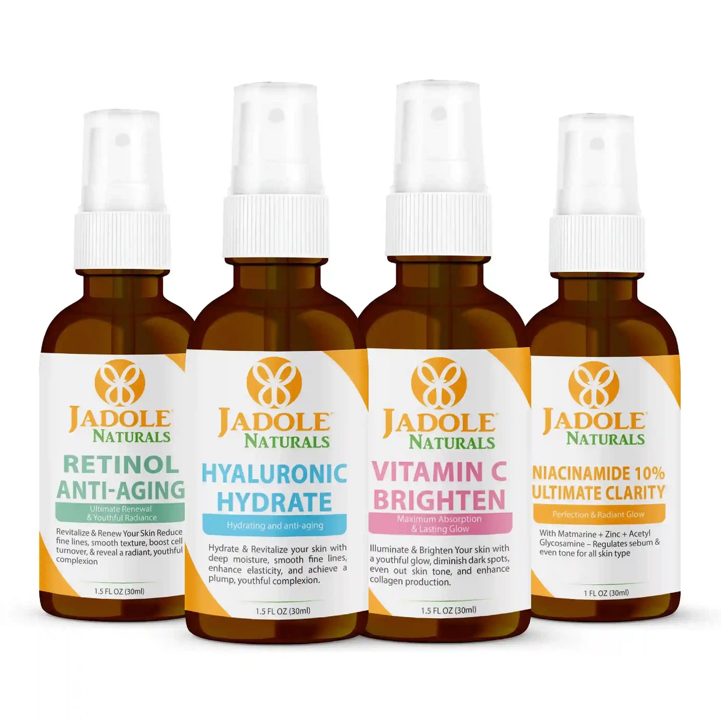 Quartet Anti Aging Serum Set with Vitamin C, Retinol , Hyaluronic Acid And Niacinamide 30ml for every bottle