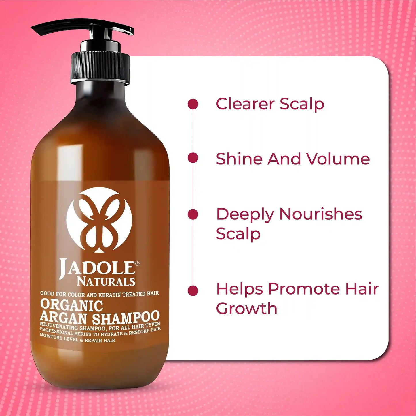 Jadole Naturals Organic Argan Oil Shampoo for Fine & Thin Hair 473ml