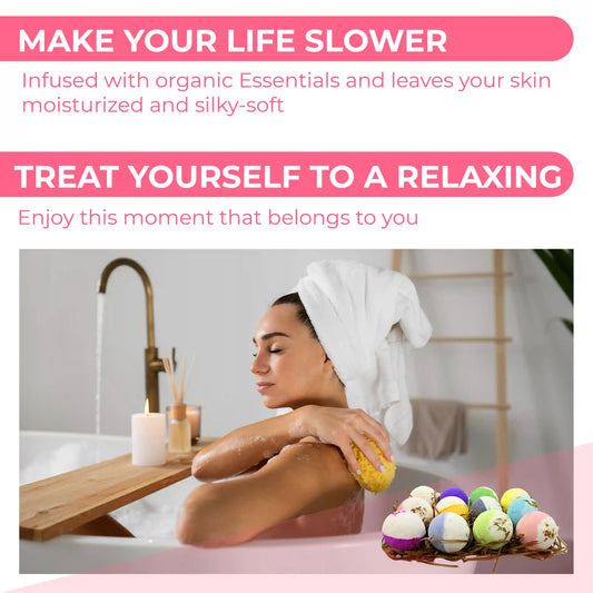 Jadole Naturals Luxury Organic Bath Bombs  with Rich Bubbles & Colors 720g
