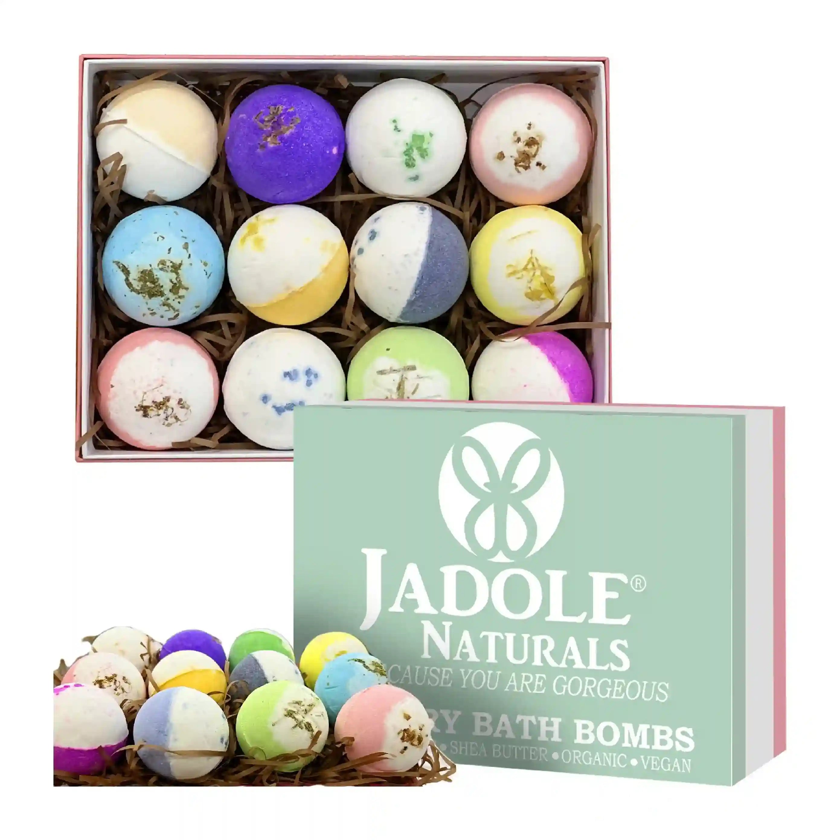 Jadole Naturals Luxury Organic Bath Bombs  with Rich Bubbles & Colors 720g