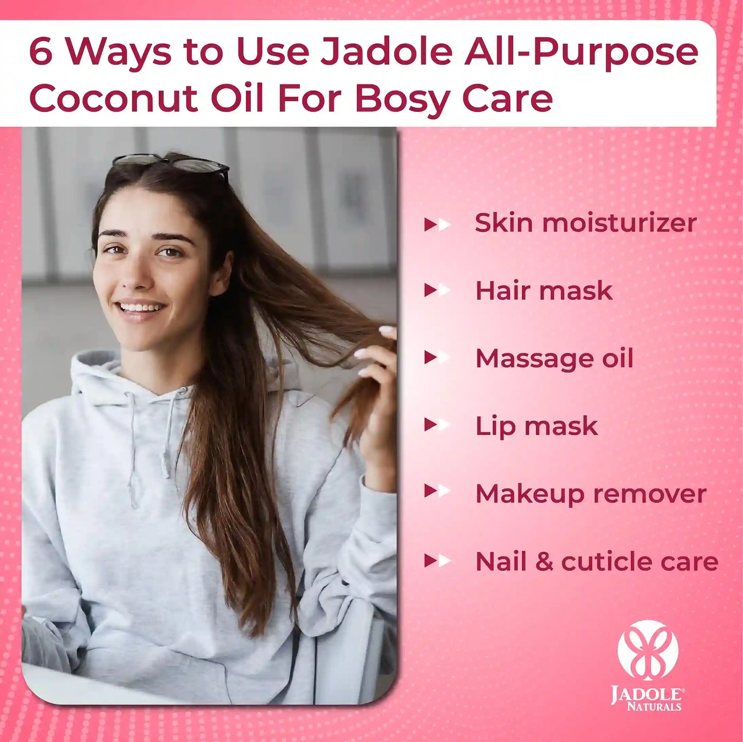 Jadole Naturals Organic Coconut Oil for Hair & Skin 437ml