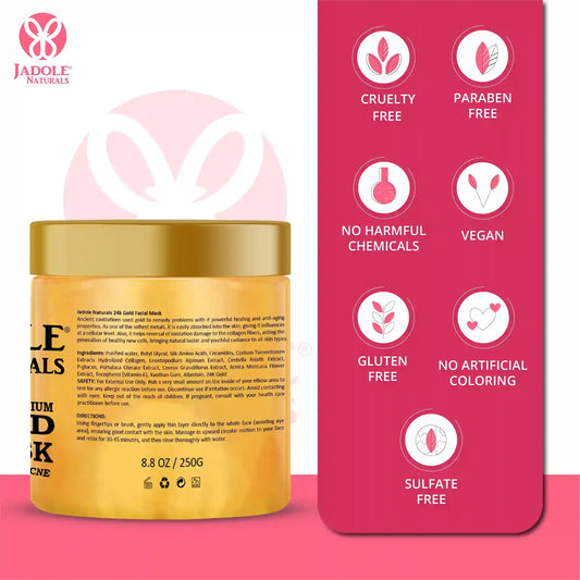 Jadole Naturals Gold Facial Mask  8.8 Oz, 250g