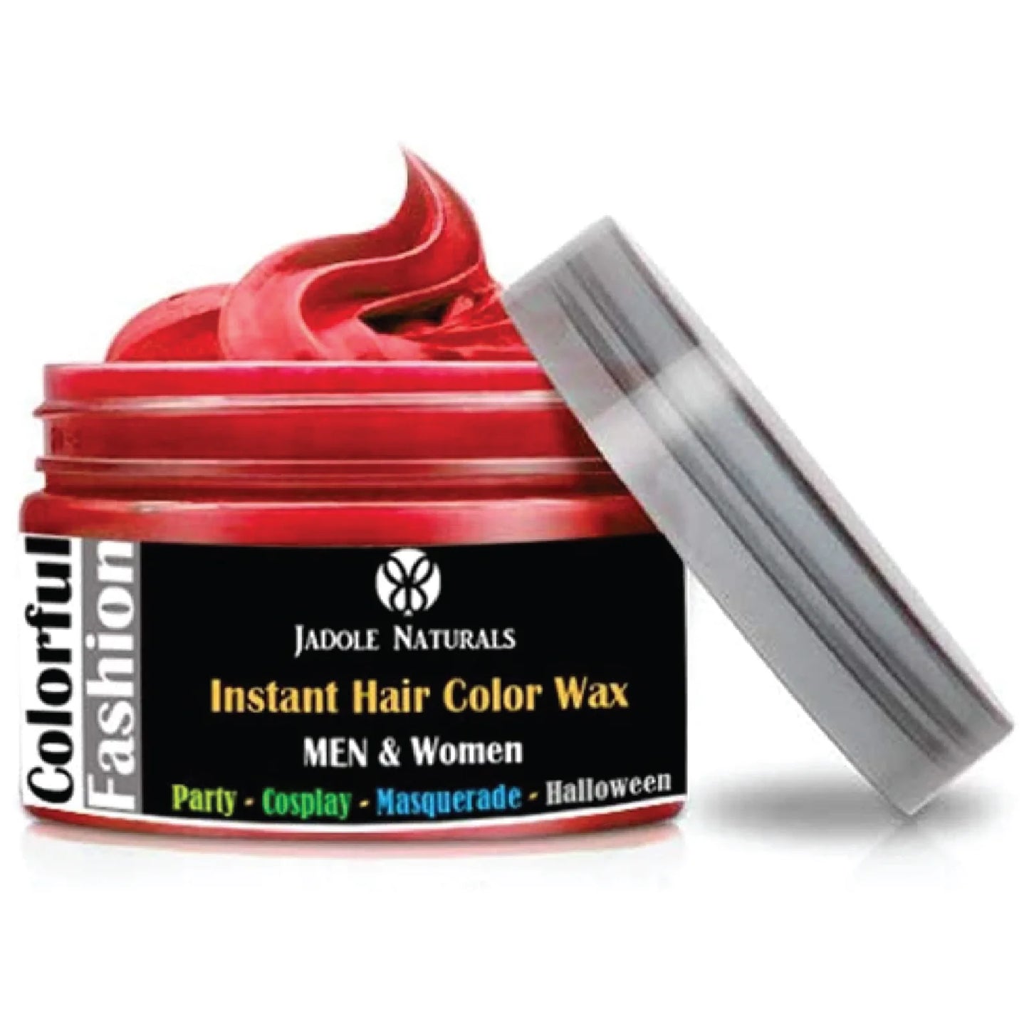 Jadole Naturals Temporary Professional Hair Wax, Natural Matte Hairstyle Hair Dye Wax for Party - Red