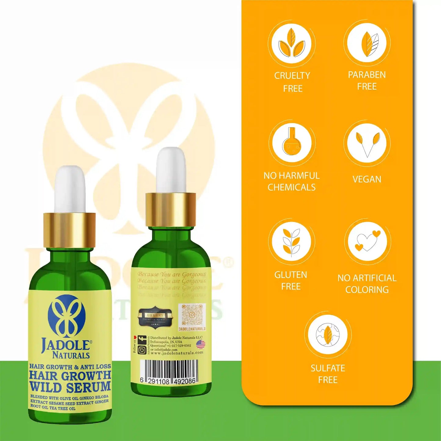 Jadole Naturals Botanical Hair Serum Growth Treatment  with Angelica Oil 30ml