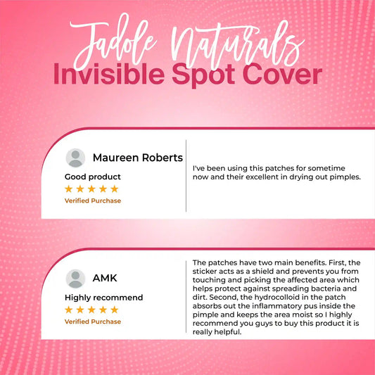 Jadole Naturals Miracle Invisible Spot Cover Hydrocolloid, Acne Pimple Absorbing Cover, Blemish Spot, Skin Care, Facial and Skin Acne Patch Stickers one size (40 count)