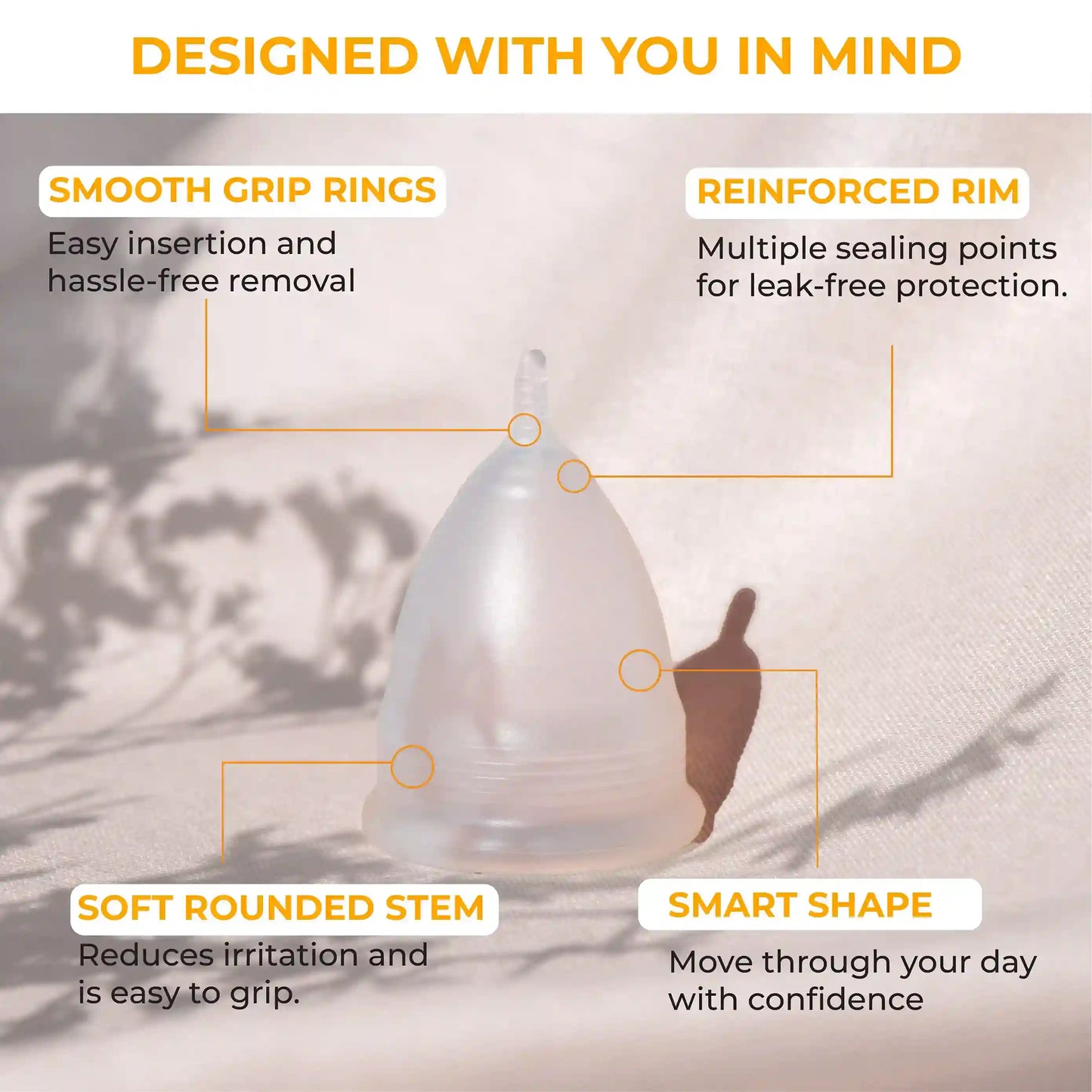 Reusable Menstrual Cup for women 2pcs with pouch