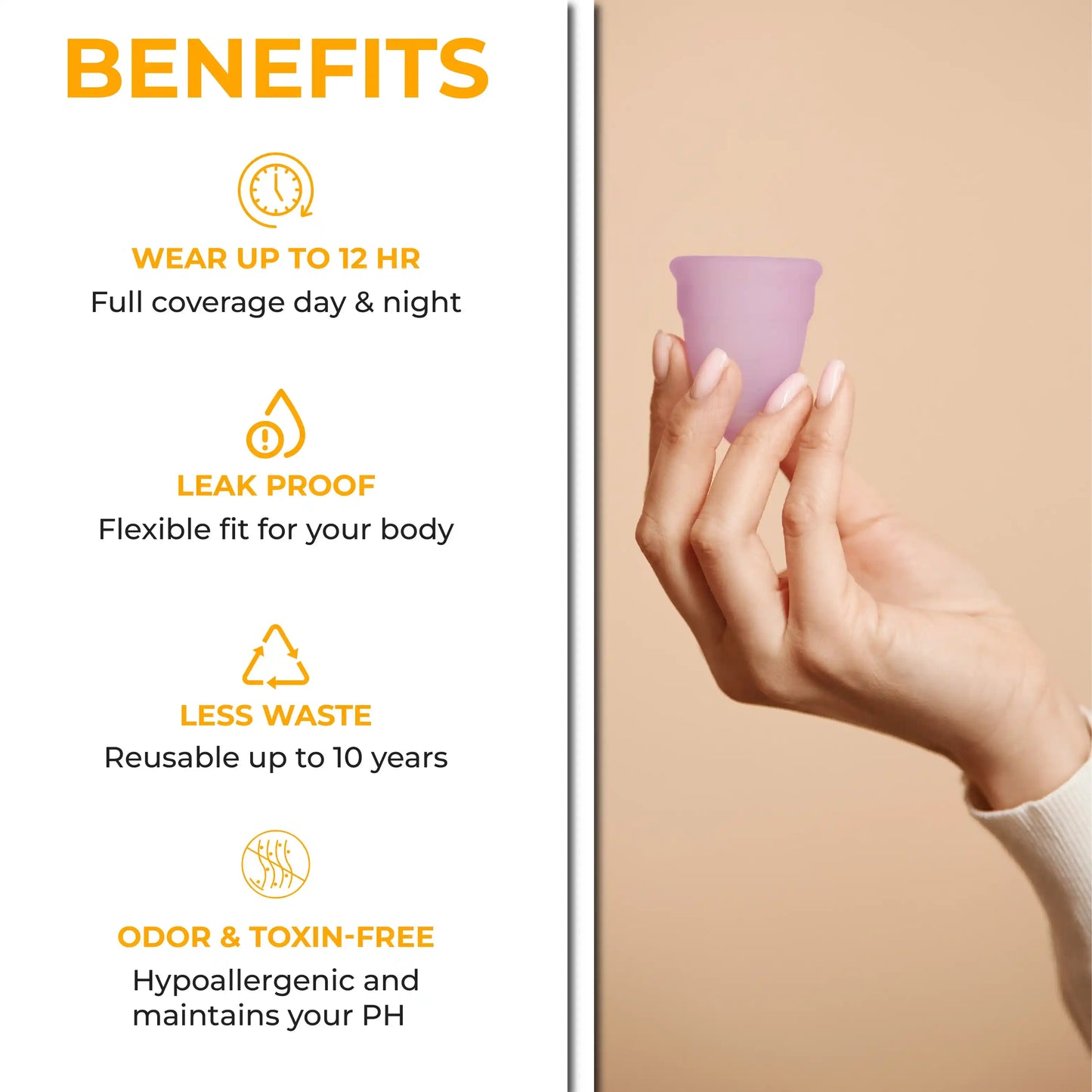 Reusable Menstrual Cup for women 2pcs with pouch