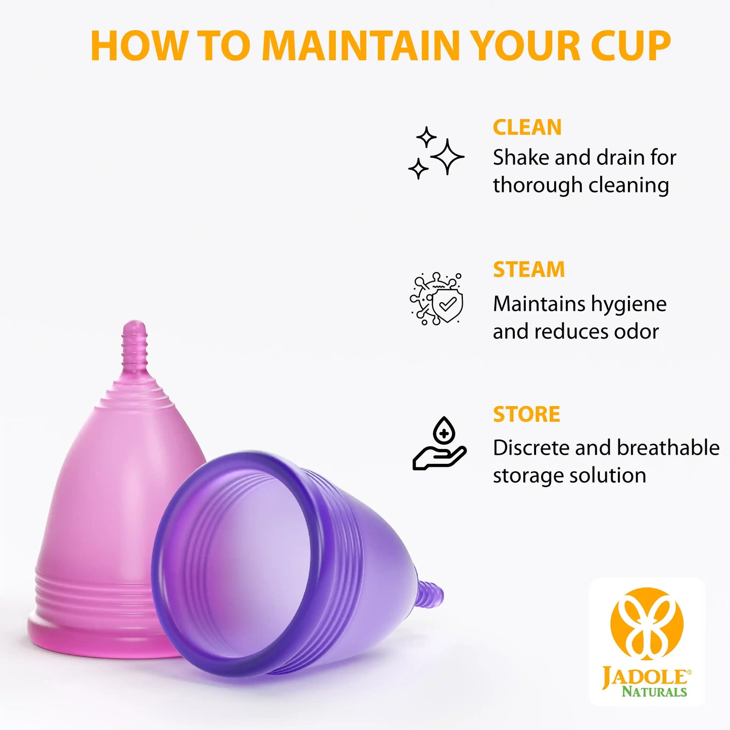 Reusable Menstrual Cup for women 2pcs with pouch