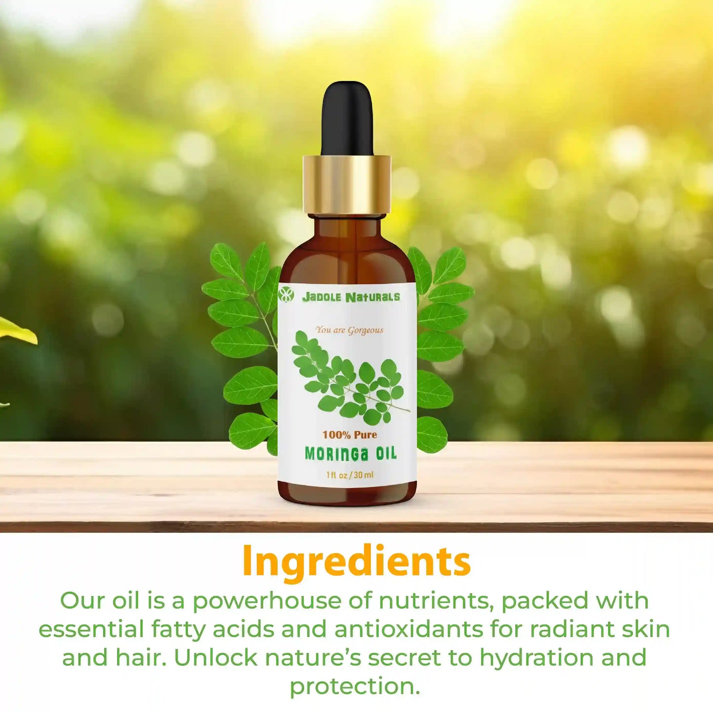 Jadole Naturals Moringa Oil For Hair and Skin  30ml