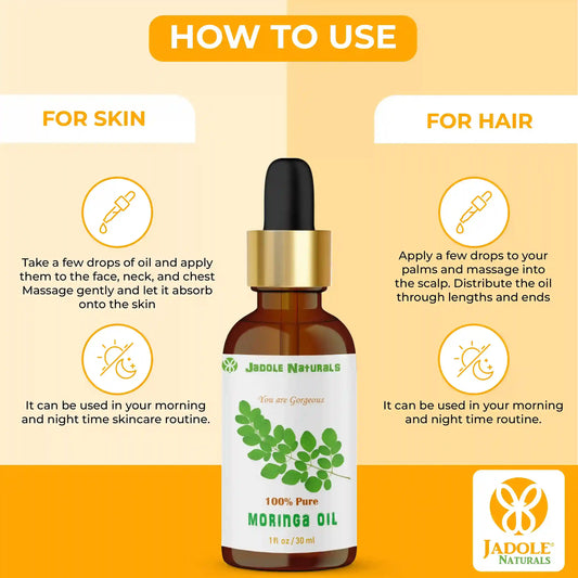 Jadole Naturals Moringa Oil For Hair and Skin  30ml
