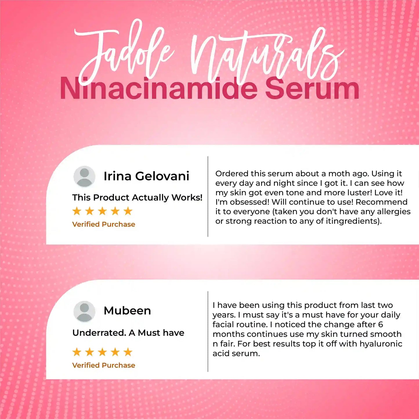 Jadole Naturals Advanced Niacinamide Serum 10% with Zinc 1% - 30ml
