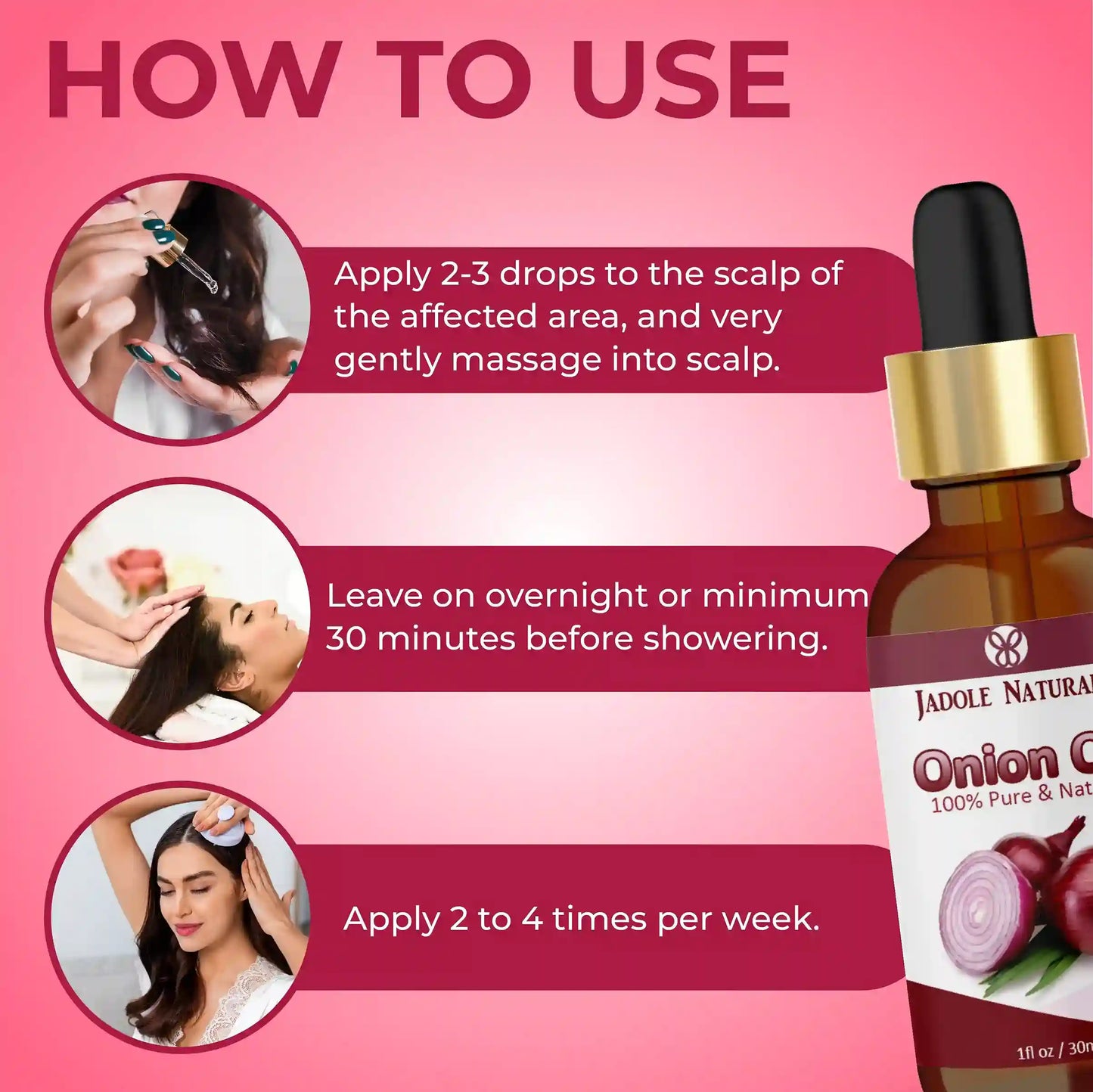 Jadole Naturals Onion Hair Oil  100% Pure & Natural 30ml