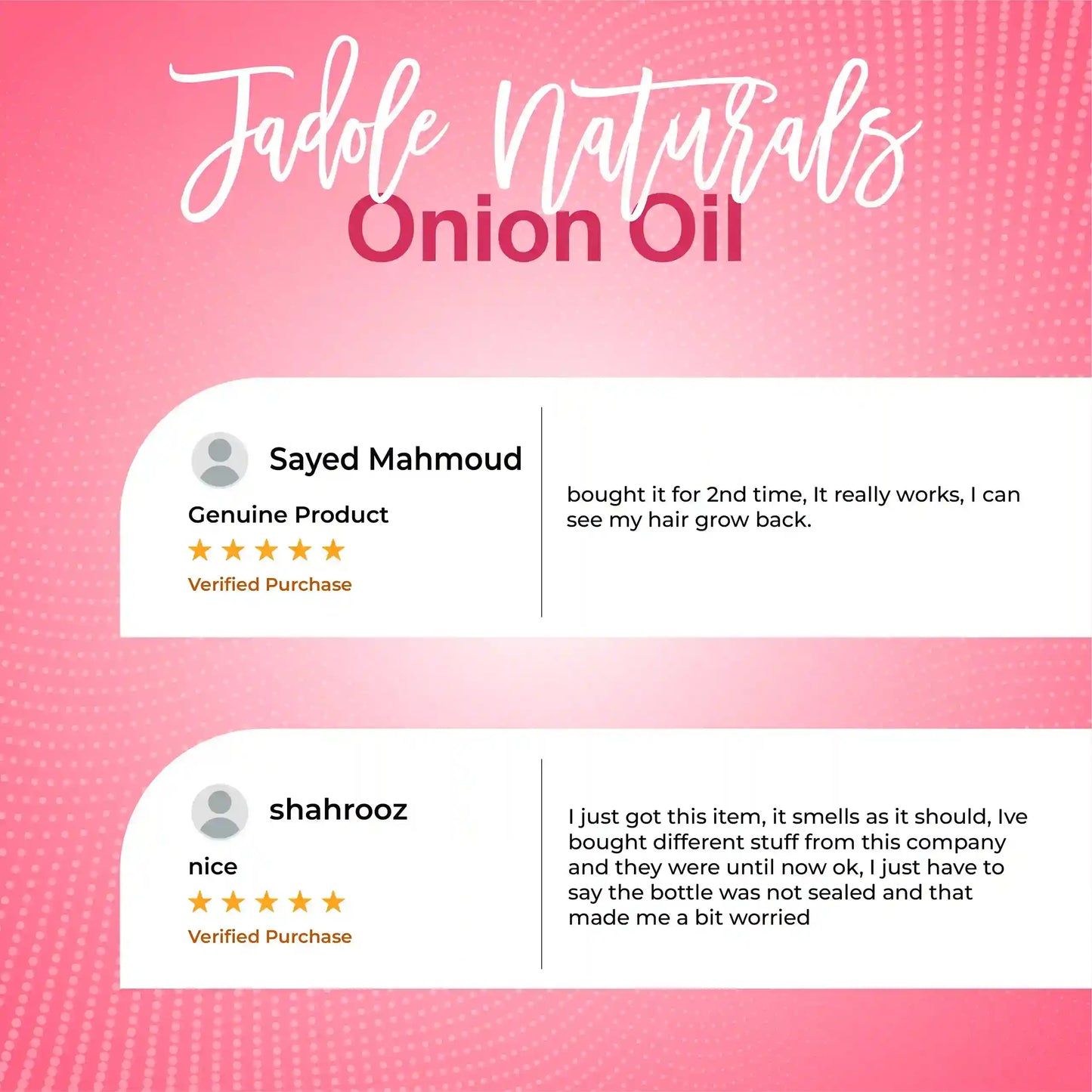 Jadole Naturals Onion Hair Oil  100% Pure & Natural 30ml