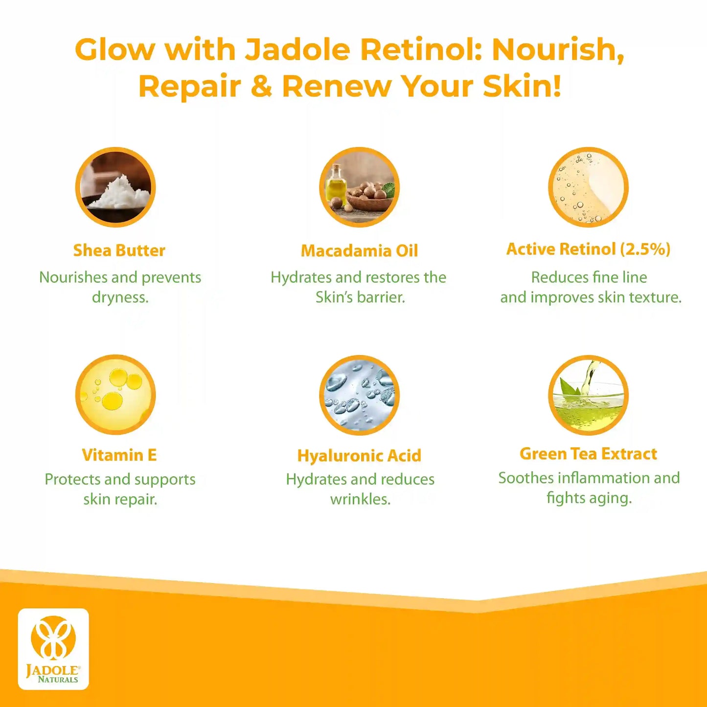 Jadole Naturals Retinol Moisturizer Cream For Face & Eye 50ml