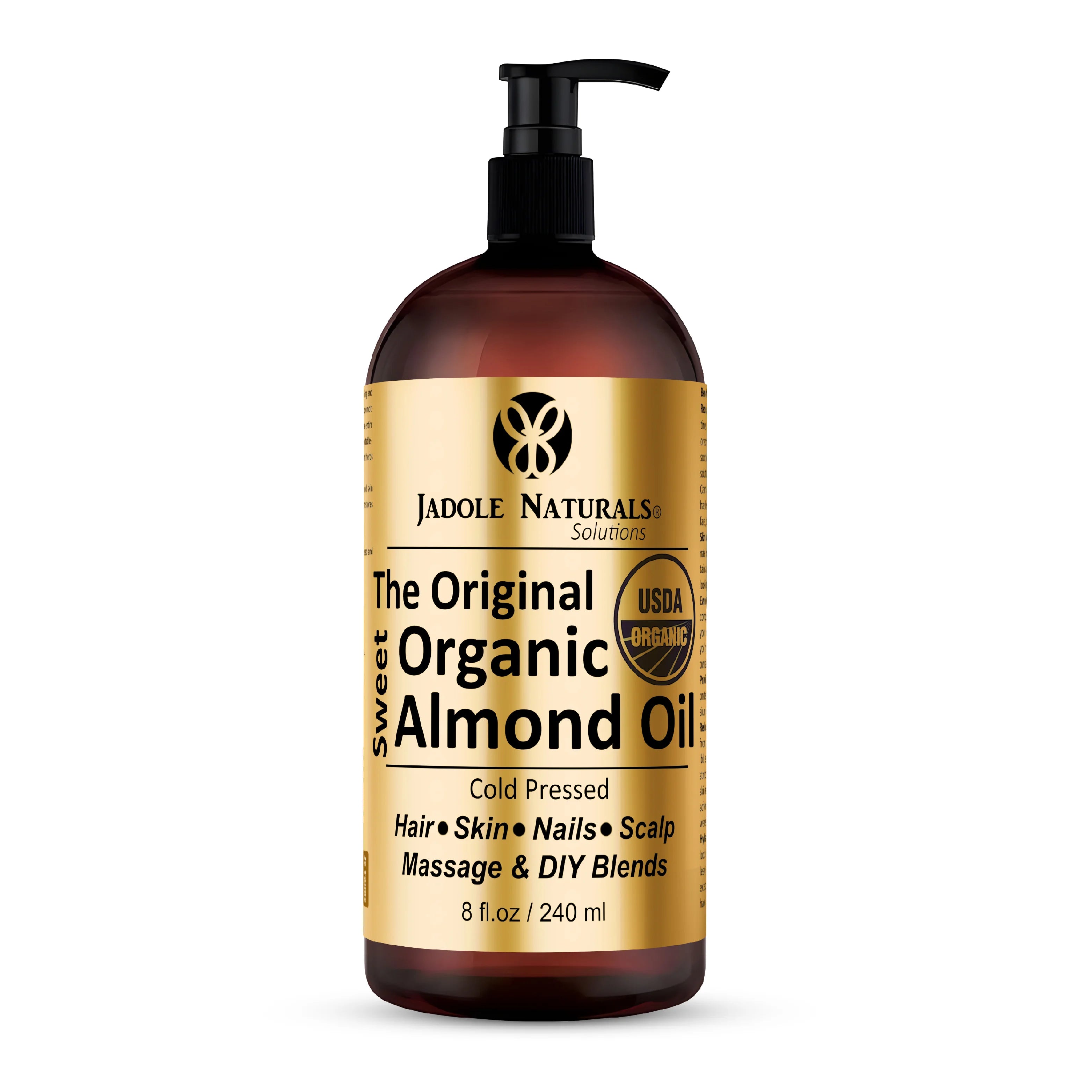 Jadole Naturals the Orginal Organic Sweet Almond Oil 240ml