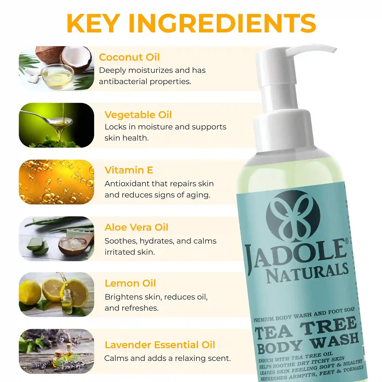 Jadole Naturals Tea Tree Body Wash  280ml