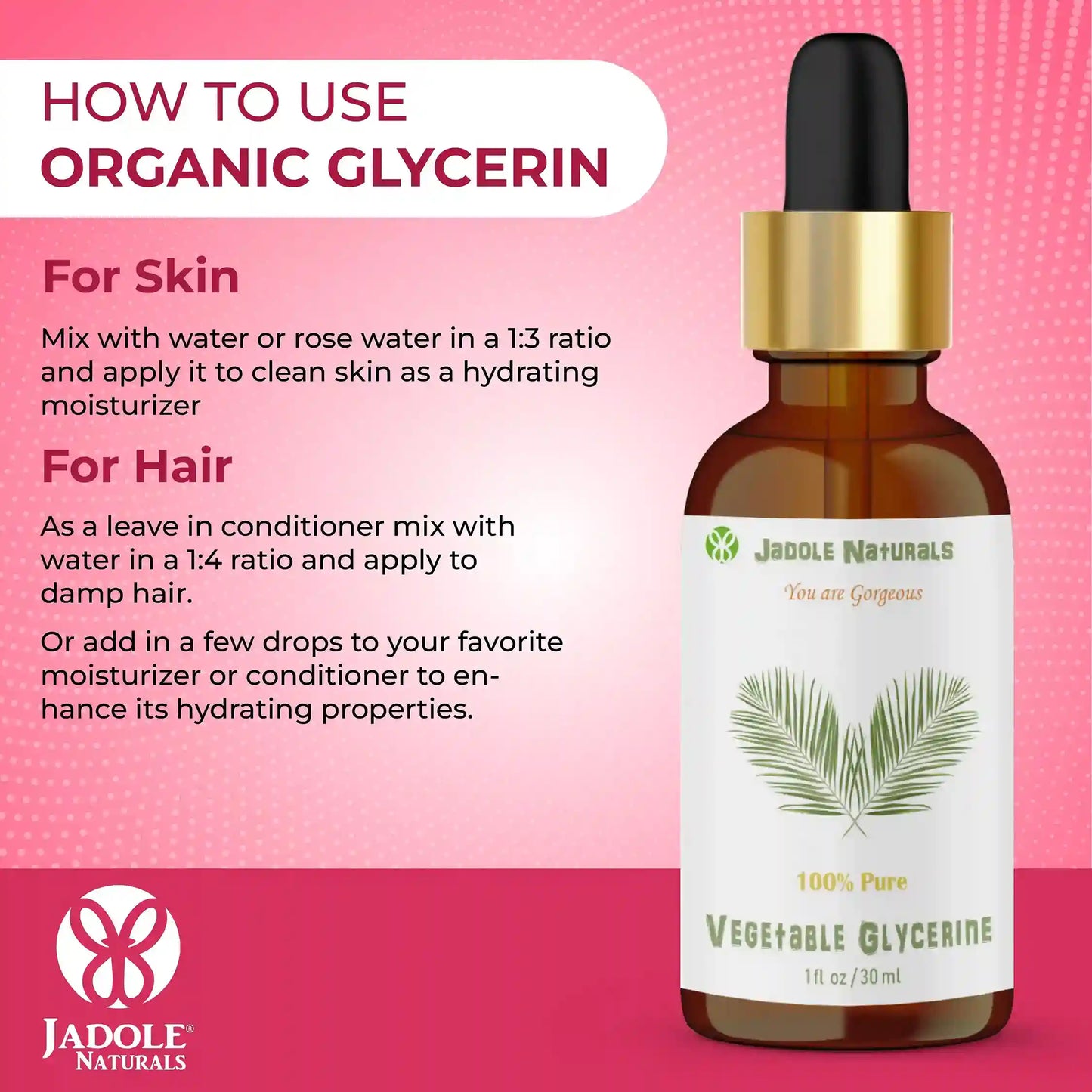 Jadole Naturals Vegetable Glycerine Oil 30ml