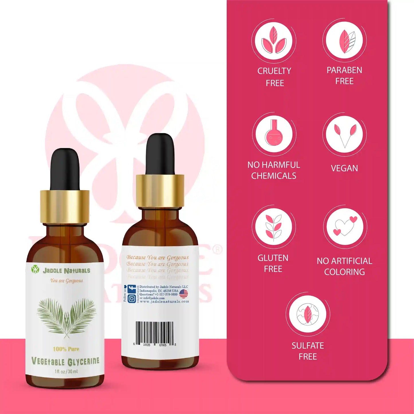 Jadole Naturals Vegetable Glycerine Oil 30ml