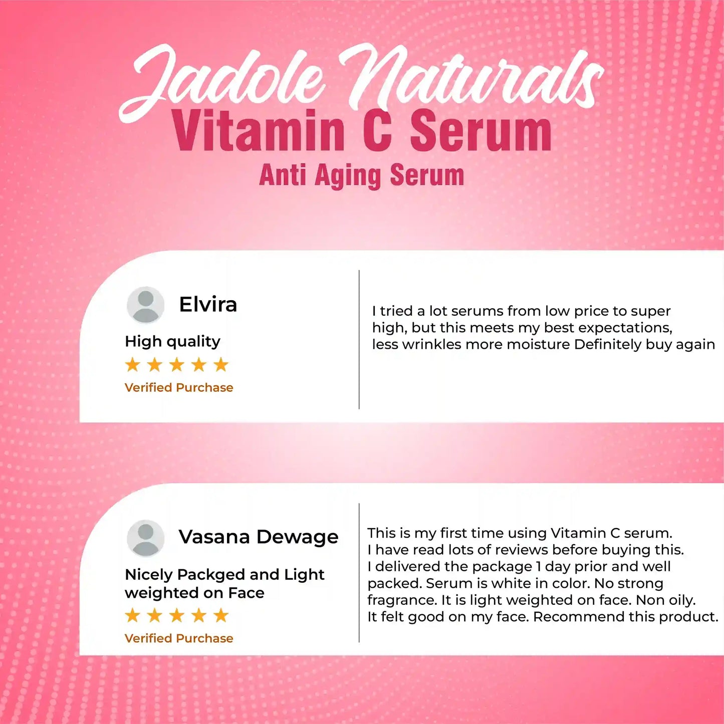 Jadole Naturals Vitamin C Serum with 20% Hyaluronic Acid & Vitamin E 30ml