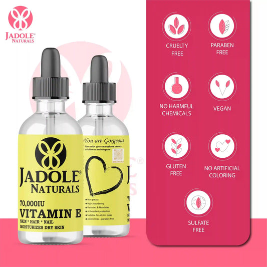 Jadole Naturals Vitamin E Oil 70,000 IU 115ml for Face, Skin, Hair & Nails