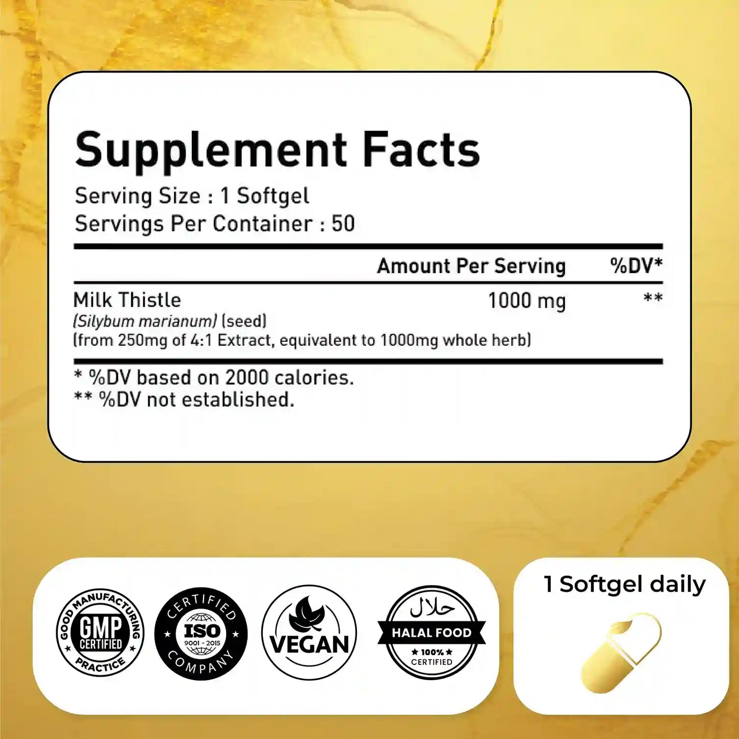 Natrolina Milk Thistle1000mg | 50 Softgels