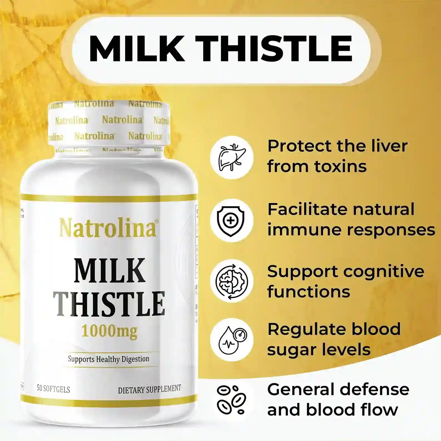 Natrolina Milk Thistle1000mg | 50 Softgels