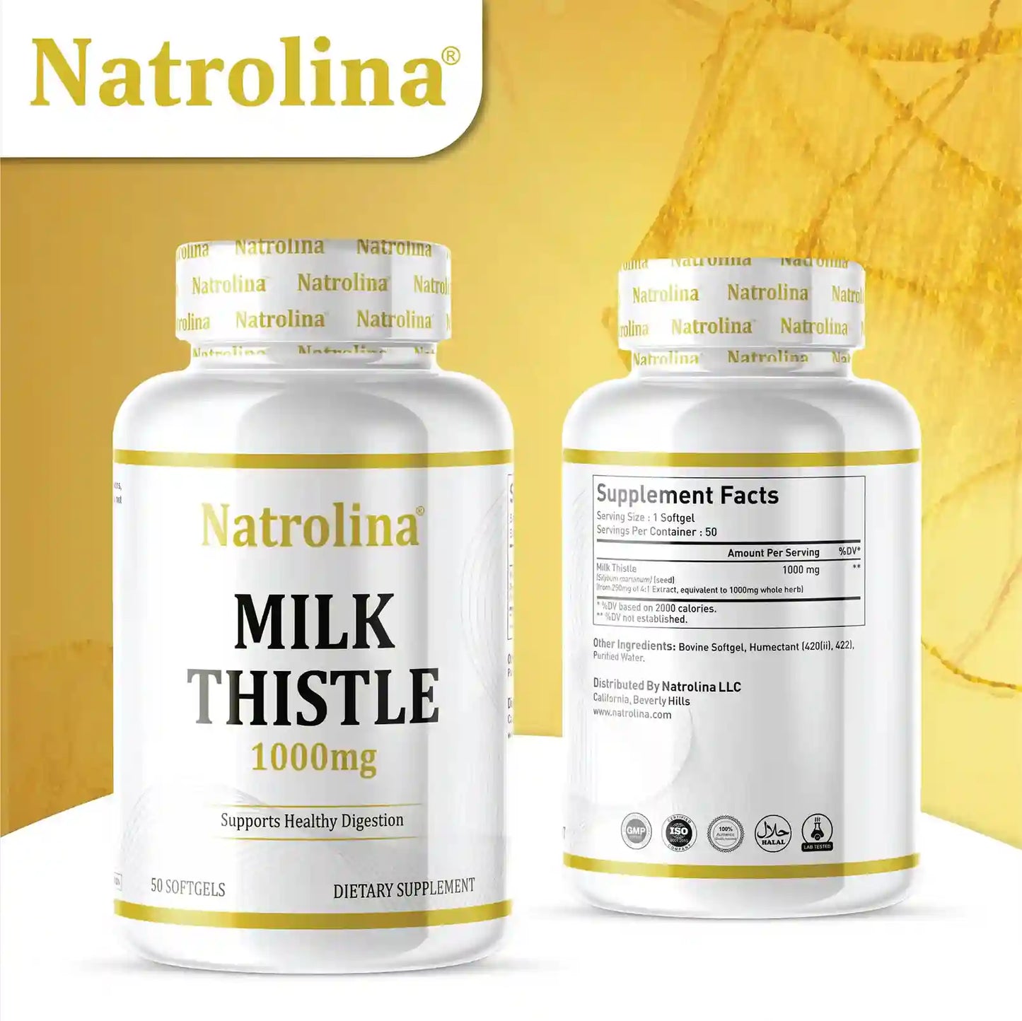 Natrolina Milk Thistle1000mg | 50 Softgels