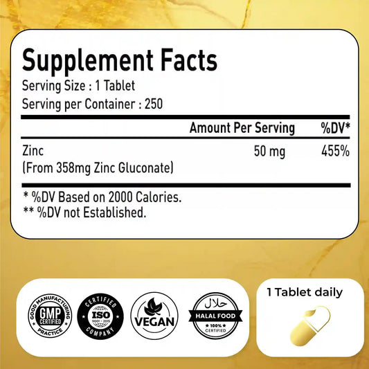 Natrolina Zinc chelated 50mg, 250 Tablets