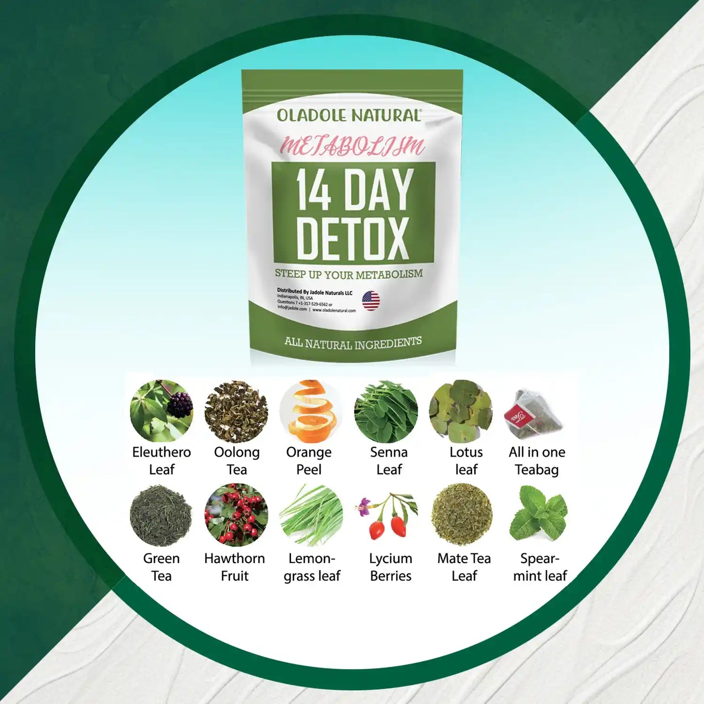 Oladole Natural 14 Day Detox Tea 14 Tea bags