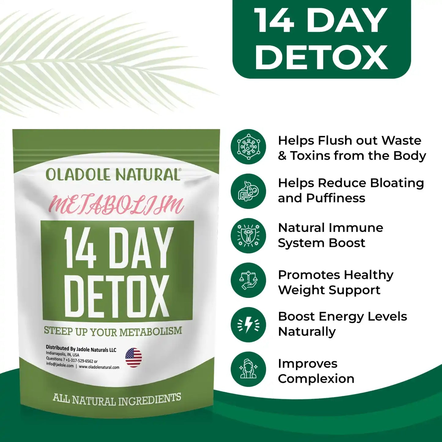 Oladole Natural 14 Day Detox Tea 14 Tea bags