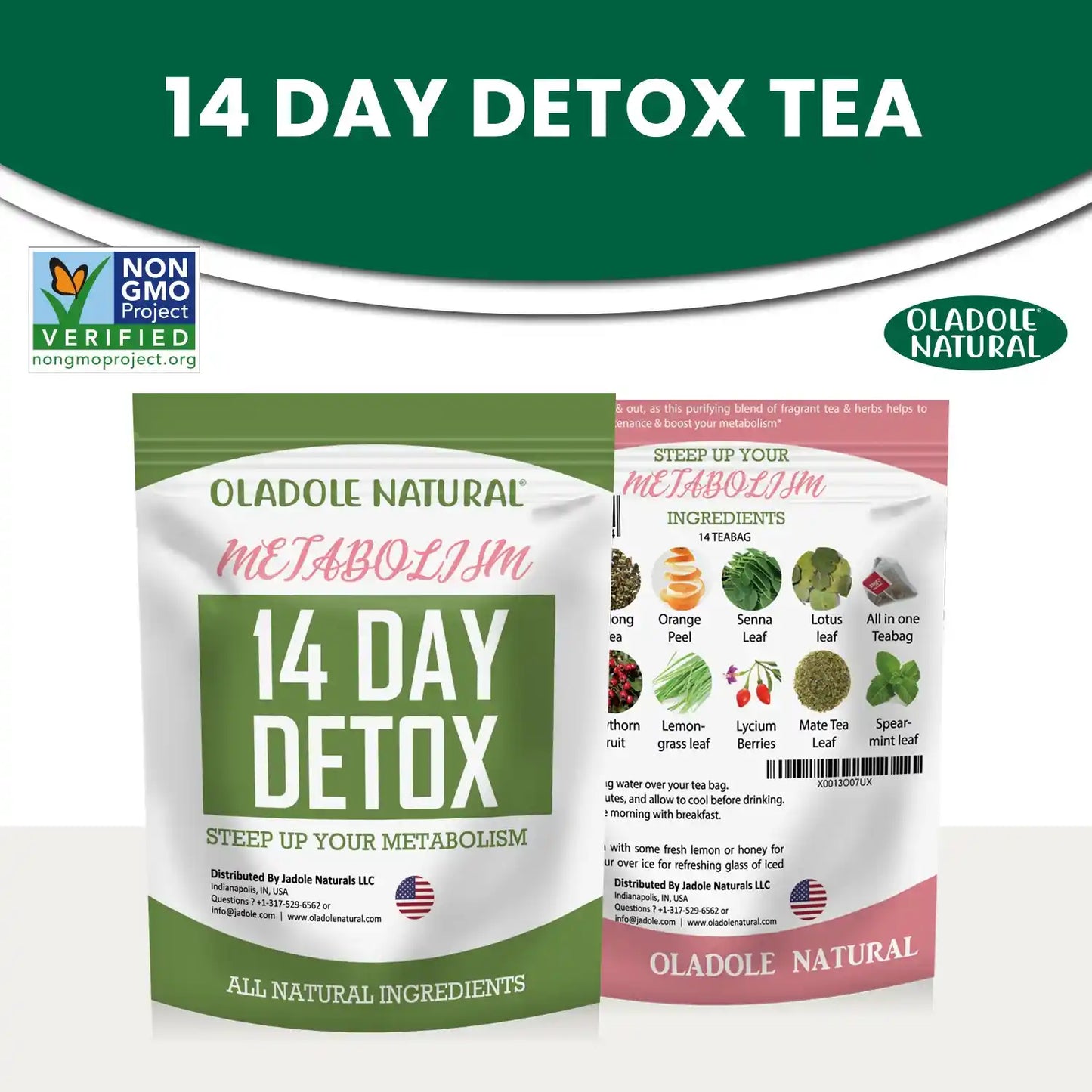Oladole Natural 14 Day Detox Tea 14 Tea bags