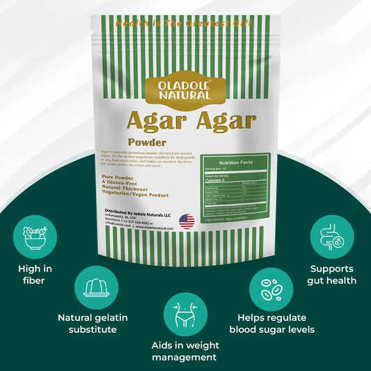 Oladole Natural Agar Agar Powder Unflavored Thickener 100g