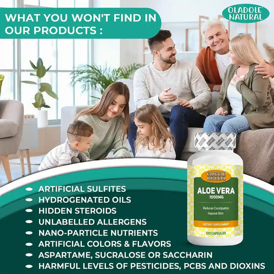 Oladole Natural Aloe Vera 1000mg 120 Capsules