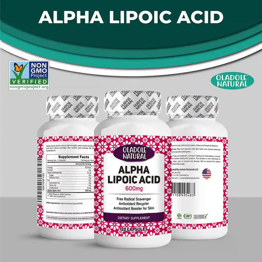 Oladole Natural Alpha Lipoic acid 600mg 120 capsules