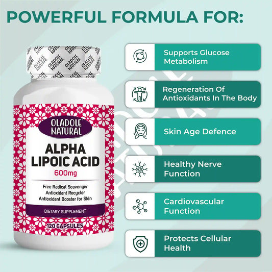Oladole Natural Alpha Lipoic acid 600mg 120 capsules