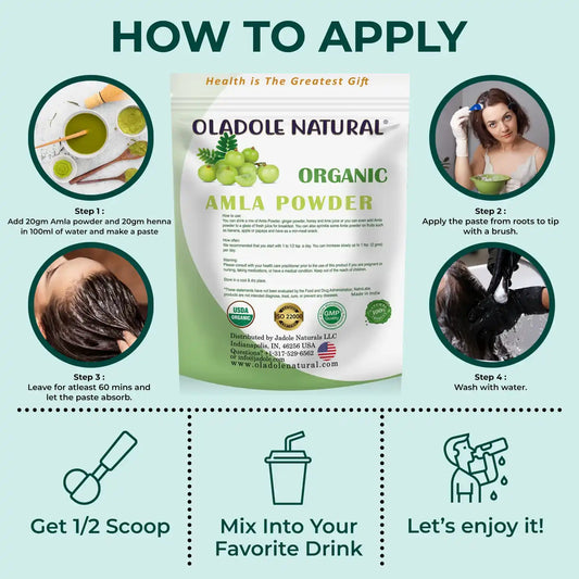 Oladole Natural Organic Amla Powder 100g