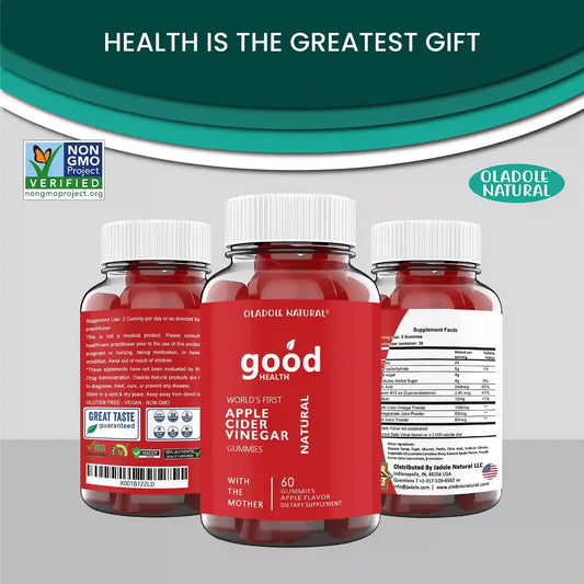 Oladole Natural Apple Cider Vinegar Gummy Apple Flavour 60 Gummies